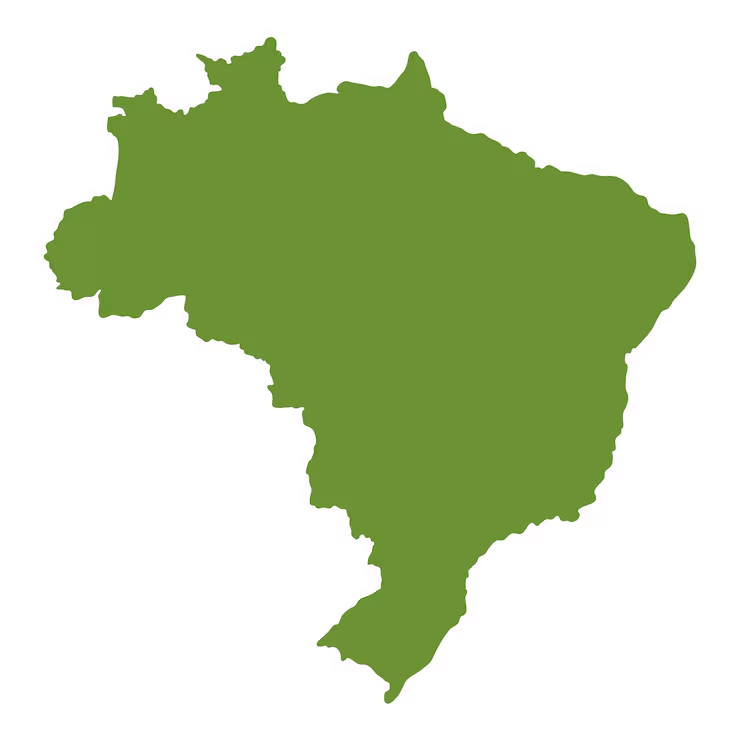 Mapa do Brasil representando atendimento nacional